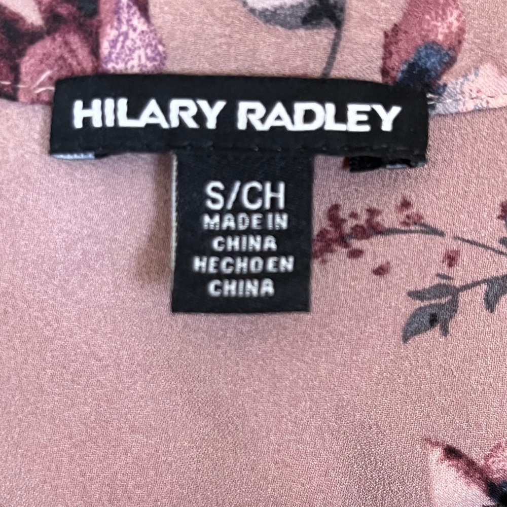 Hilary Radley V Neck Long Sleeve Mauve Floral Blouse; Size S; EUC - Picture 5 of 7